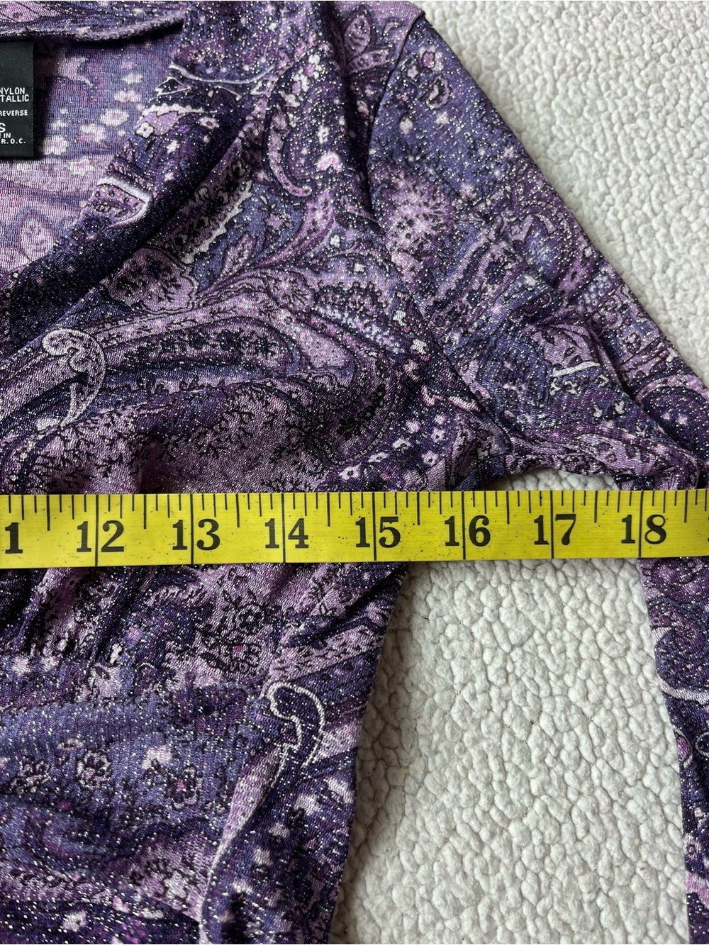 90S Y2K NY & CO PURPLE SHEER FLARE 70S INSPIRED GOING OUT TOP XS HIPPIE CHIC - Picture 6 of 7